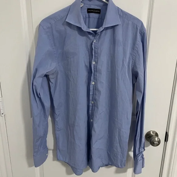 ralph lauren black label dress shirt Ralph Lauren Black Label Shirt Size 17 Men Black Gingham Cotton